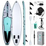 FunWater Inflatable Stand Up Paddle Board 10'6"/11"/11'6" Paddle Board for Adults & Youth, Paddleboards Inflatable with Premium SUP Accessories, Wide Stable, Non-Slip Comfort Deck (Grey/Blue/Black)