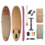 DONGRUN Premium 10'*33"*6" Inflatable Stand Up Paddle Board, Yoga Board with Durable SUP Accessories & Waterproof Oak Backpack | Non-Slip Oak Deck, Leash, Wood Grain Paddle and Pump for Youth & Adult