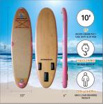 DONGRUN Premium 10'*33"*6" Inflatable Stand Up Paddle Board, Yoga Board with Durable SUP Accessories & Waterproof Oak Backpack | Non-Slip Oak Deck, Leash, Wood Grain Paddle and Pump for Youth & Adult
