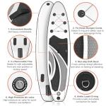 SUDOO Inflatable Stand Up Paddle Board 10'x30 x6 Ultra-Light SUP Stand-Up Paddleboard for Adults & Youth with Backpack, Pump, Paddle, Coil Leash, Triple Fins, Repair Kit