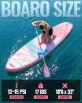 10'6''x33''Inflatable Stand Up Paddle Board, 400lbs Extra Wide Blow Up Paddle Board, Premium SUP Accessories Kit & Backpack, Non-Slip Stable Deck Boat for Yoga Fishing Surf