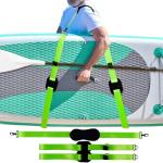 Kayak Surfboard Paddle Board Shoulder Strap Hands-Free SUP Carrying Adjustable Strap with Padded Shoulder Sling Anti-scratch design with Storage Bag, Paddle Carrier & Metal Accessories (GREEN)