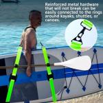 Kayak Surfboard Paddle Board Shoulder Strap Hands-Free SUP Carrying Adjustable Strap with Padded Shoulder Sling Anti-scratch design with Storage Bag, Paddle Carrier & Metal Accessories (GREEN)