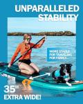 Bigfly 11'6"x35"x6" Inflatable Non-Slip Stand Up Paddle Boards with Kayak Paddle 4pcs, Kayak Seat, Anti-Slip Scratch Resistant Widened SUP Board for Pet Dog Family Board Travel Leisure