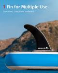 Abahub 8'' SUP Single Center Fin with 1 No Tool Fin Screw, Fiberglass Reinforeced 8 inch SUP Replacement Fins for Surfboard, Stand-up Paddle Board, Longboard, Black