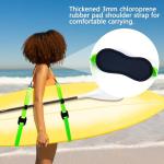 Kayak Surfboard Paddle Board Shoulder Strap Hands-Free SUP Carrying Adjustable Strap with Padded Shoulder Sling Anti-scratch design with Storage Bag, Paddle Carrier & Metal Accessories (GREEN)