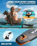 Bigfly 11'6"x35"x6" Inflatable Non-Slip Stand Up Paddle Boards with Kayak Paddle 4pcs, Kayak Seat, Anti-Slip Scratch Resistant Widened SUP Board for Pet Dog Family Board Travel Leisure