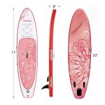 FBSPORT 11' Premium Stand Up Paddle Board, Yoga Board with SUP Accessories & Carry Bag | Wide Stance, Surf Control, Non-Slip Deck, Leash, Paddle and Pump for Youth & Adult (Flower Pink)