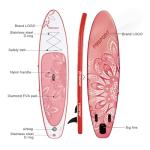 FBSPORT 11' Premium Stand Up Paddle Board, Yoga Board with SUP Accessories & Carry Bag | Wide Stance, Surf Control, Non-Slip Deck, Leash, Paddle and Pump for Youth & Adult (Flower Pink)