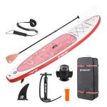FBSPORT 11' Premium Stand Up Paddle Board, Yoga Board with SUP Accessories & Carry Bag | Wide Stance, Surf Control, Non-Slip Deck, Leash, Paddle and Pump for Youth & Adult (Flower Pink)