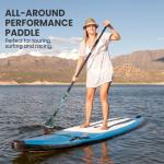 SereneLife Stand Up Paddle Board Paddle, 3-Shaft Adjustable SUP Paddle with Teardrop Blade, Lightweight Carbon Fiber Design, Durable, Portable, Easy-to-Assemble, Includes a Travel Bag