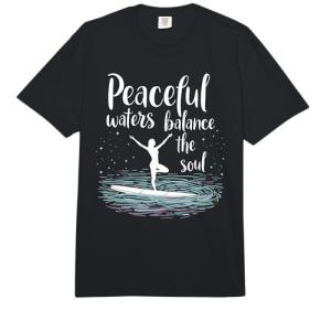 Paddleboard Yoga SUP Fitness Mindful Water Yoga Practice Comfort Colors Adult Heavyweight T-Shirt