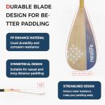 SUP Paddleboard Paddle with Carbon Fiber Shaft and Enhanced PP Blade, Adjustable Stand Up Paddle Board Paddle, 66-82" (170-210 cm), Bamboo&Wave Orange Pattern