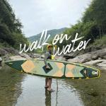 FREESUN Panna 14’ x 30” Inflatable Stand Up Paddle Board, Entry-Level Racing & Elite Touring iSUP, Fast Glide with Heat-Fusion Tech, Dual Bungees & Camera Mount, Stable 14ft Speed Board,Green