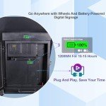 43 Inch Outdoor Portable Digital Signage with Rechargeable 1200WH Battery and Wheels,1800nits Brightness LCD Touch Screen Digital Kiosk with IP65 Waterproof, Android 11