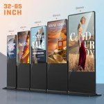 QIXZOCV 43 Inch Indoor Floor Standing Digital Signage Advertising Display Kiosk LCD Screen Commercial Totem Android System Vertical Poster with Auto Media Player