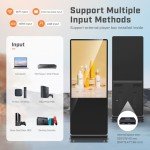 QIXZOCV 43 Inch Indoor Floor Standing Digital Signage Advertising Display Kiosk LCD Screen Commercial Totem Android System Vertical Poster with Auto Media Player