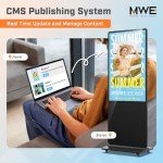 QIXZOCV 43 Inch Indoor Floor Standing Digital Signage Advertising Display Kiosk LCD Screen Commercial Totem Android System Vertical Poster with Auto Media Player