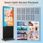 QIXZOCV 43 Inch Indoor Floor Standing Digital Signage Advertising Display Kiosk LCD Screen Commercial Totem Android System Vertical Poster with Auto Media Player