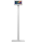 Thin Floor Stand – CTA Tall Standing 360° Kiosk Display Tablet Holder w/Charger Access & Lock for iPad Air 11" M2 (2024) - iPad Pro 11" M4 (2024) - iPad 10.2" & 9.7-11" Tablets - White (PAD-CHKW)