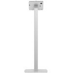 Thin Floor Stand – CTA Tall Standing 360° Kiosk Display Tablet Holder w/Charger Access & Lock for iPad Air 11" M2 (2024) - iPad Pro 11" M4 (2024) - iPad 10.2" & 9.7-11" Tablets - White (PAD-CHKW)