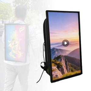 KUSOLE 21.5-inch LCD Backpack, 1000-nit Brightness Digital Backpack Display, LCD Touchscreen Backpack, Walking Advertising Board (Supports USB Flash Drive/Mobile APP), Android Operating System.
