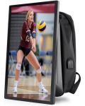 21.5" LCD Advertising Backpack, Touchscreen, 1000nits Brightness Digital Backpack Display, Human Walking Billboard Sending Program with U-Disk/Phone APP, and CMS Input Auto ADS Player, Android OS