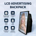 KUSOLE 21.5-inch LCD Backpack, 1000-nit Brightness Digital Backpack Display, LCD Touchscreen Backpack, Walking Advertising Board (Supports USB Flash Drive/Mobile APP), Android Operating System.