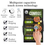 ZPNUZDU 21.5 In Touch Advertising Digital Backpack with 2K LCD Backpack Screen Support Usb/App Remote Input Android 11 4G+32G