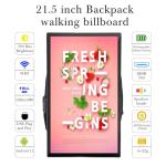 ZPNUZDU 21.5 In Touch Advertising Digital Backpack with 2K LCD Backpack Screen Support Usb/App Remote Input Android 11 4G+32G