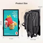 21.5" LCD Advertising Backpack, Touchscreen, 1000nits Brightness Digital Backpack Display, Human Walking Billboard Sending Program with U-Disk/Phone APP, and CMS Input Auto ADS Player, Android OS