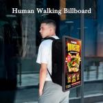 ZPNUZDU 21.5 In Touch Advertising Digital Backpack with 2K LCD Backpack Screen Support Usb/App Remote Input Android 11 4G+32G