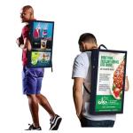 21-inch LCD Video Advertising Backpack,1920 * 1080 Resolution Ratio, Human Walking Backpack Digital Billboard (Mobile Version+Touch Screen)