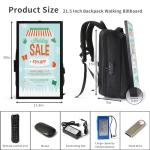 EEZ 21.5in Digital Backpack Billboard, LCD Backpack for Video Advertising Player 1920 * 1080 Resolution Ratio Back Pack (With Touch Screen)