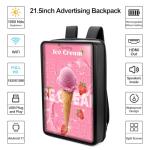 Pyimgus 21.5 Inch IP65 Waterproof Advertising Backpack, 1000nits High Brightness LCD Digital Signage Backpack, Human Walking Backpacks Digital Billboard with USB/App/CMS Input for Auto ADs Playback