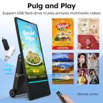 43" Outdoor Rechargeable Digital Signage Display: 4K UHD