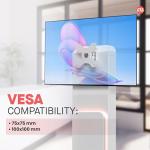 Brandable Kiosk Floor Stand for Displays – with Custom Branding Panel & LED Lights VESA 75x75 100x100 Monitor TV Tablet Displays – Lockable Secure (ADD-VFSKLED)