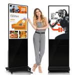 KEINONE 43" 4K LCD Touchscreen Digital Signage Display, Indoor Floor Standing Advertising Kiosk, Commercial Digital Signage Kiosk with Auto AD Box, USB WiFi Bluetooth Input, 4+32GB Android 12.0 Black