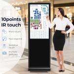 JASZDOT 32/43/55/65 Inch Digital Signage Display, LCD Screen Advertising Display Kiosk Interactive Totem Floor Standing Auto AD Player with USB/HDMI/WiFi Android OS (32'' Touch Screen)