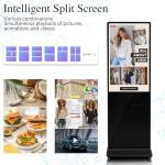 KEINONE 43" 4K LCD Touchscreen Digital Signage Display, Indoor Floor Standing Advertising Kiosk, Commercial Digital Signage Kiosk with Auto AD Box, USB WiFi Bluetooth Input, 4+32GB Android 12.0 Black