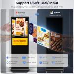 JASZDOT 32/43/55/65 Inch Digital Signage Display, LCD Screen Advertising Display Kiosk Interactive Totem Floor Standing Auto AD Player with USB/HDMI/WiFi Android OS (32'' Touch Screen)