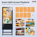 QIXZOCV MWE 32 Inch Digital Signage Display, Portable LCD Digital Kiosk, Advertising Display Poster, Android Kiosk with Auto Media Player, HDMI/USB