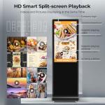 JASZDOT 32/43/55/65 Inch Digital Signage Display, LCD Screen Advertising Display Kiosk Interactive Totem Floor Standing Auto AD Player with USB/HDMI/WiFi Android OS (32'' Touch Screen)