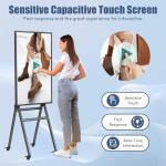 QIXZOCV MWE 43 Inch Mobile Digital Signage Display Touchscreen Kiosk with Flight Case, Portable LCD Screen with Screen Mirroring App Publishing, Advertising Display Poster, Android OS