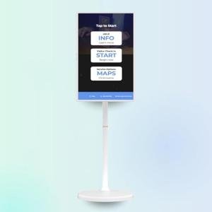OptiSigns OptiKiosk 32 – Digital Signage Kiosk with 32” Touchscreen, Full HD Display, Preloaded Software for Remote Management, Subscription Required (with Stand & Rechargeable Battery)