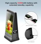 Digital Signage Display for Tabletop ,Interactive Digital Signage with Double 8 inch LCD Touch Screen and WIFI Connected,Rechargeable 23200mAh Battery,Portable Advertising Kiosk for Restaurants,Bar, Hotel ,Cafe (Black)
