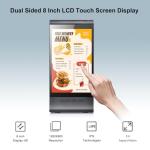 Digital Signage Display for Tabletop ,Interactive Digital Signage with Double 8 inch LCD Touch Screen and WIFI Connected,Rechargeable 23200mAh Battery,Portable Advertising Kiosk for Restaurants,Bar, Hotel ,Cafe (Black)