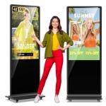 QIXZOCV MWE 55 Inch 4K Touchscreen Kiosk, Indoor Floor Standing Digital Signage Displays, Advertising Display LCD Totem, Interactive Display Poster Android System with Auto Media Player