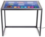 Displays2go 43" Interactive Touch Desk with PCAP Touchscreen – Digital Display Desk, Wheelchair Accessible, Touchscreen Kiosk for Retail & Education – Black