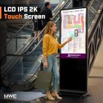 MWE 37 Inch Touchscreen Kiosk, Indoor Floor Standing Digital Signage Displays, Advertising Display LCD Totem with Custom Service, Interactive Display Poster Android System with Auto Media Player